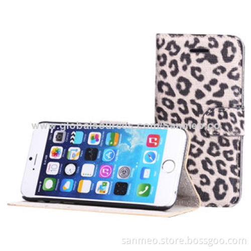 Leather case for iPhone 6, comfortable waterproof, leopard print ultra-thin holder walletNew